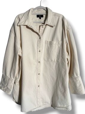 Banana Republic Long Sleeve Denim Shacket Size XXL in Ecru